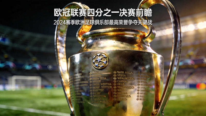 欧冠联赛奖杯特写图片 - 四分之一决赛前瞻